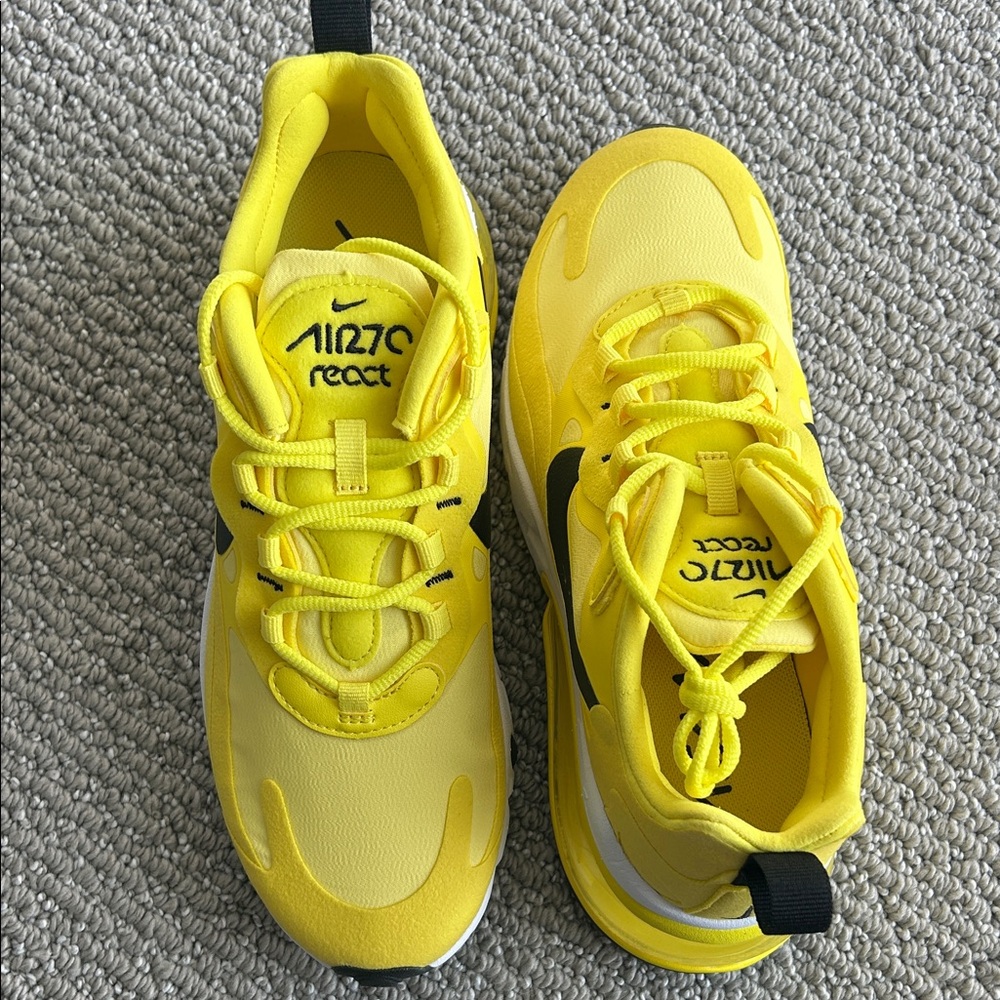 NEW Nike Women Air 270 Bright Yellow React Sneakers Women Size 7.5 CZ9370-700